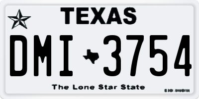 TX license plate DMI3754