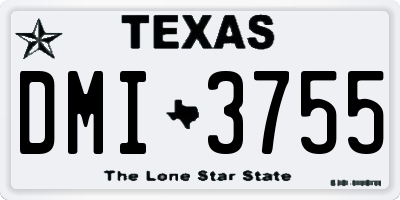 TX license plate DMI3755