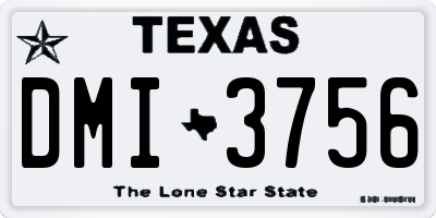 TX license plate DMI3756