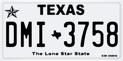 TX license plate DMI3758