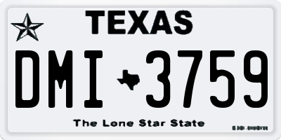 TX license plate DMI3759