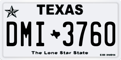 TX license plate DMI3760