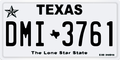 TX license plate DMI3761