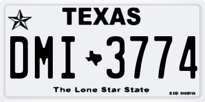 TX license plate DMI3774