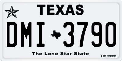 TX license plate DMI3790