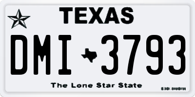 TX license plate DMI3793
