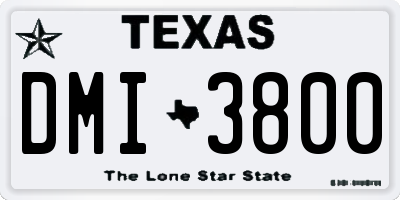 TX license plate DMI3800