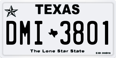 TX license plate DMI3801