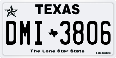 TX license plate DMI3806