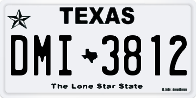 TX license plate DMI3812