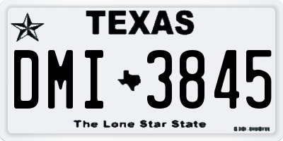 TX license plate DMI3845