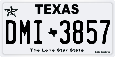 TX license plate DMI3857