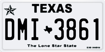 TX license plate DMI3861