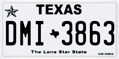 TX license plate DMI3863