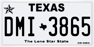 TX license plate DMI3865