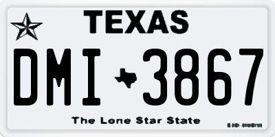 TX license plate DMI3867