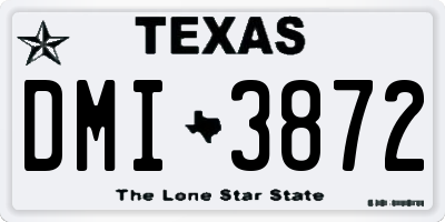TX license plate DMI3872