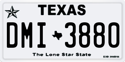 TX license plate DMI3880
