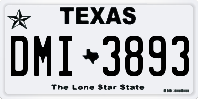 TX license plate DMI3893