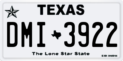 TX license plate DMI3922