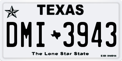 TX license plate DMI3943