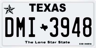 TX license plate DMI3948