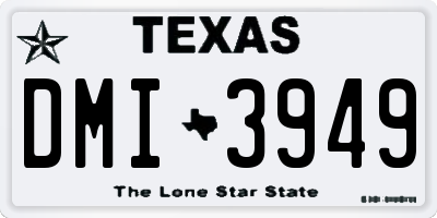 TX license plate DMI3949