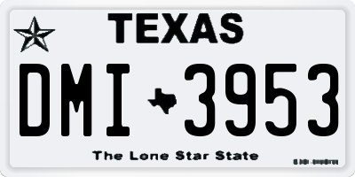 TX license plate DMI3953