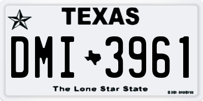 TX license plate DMI3961