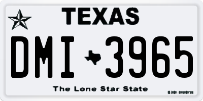 TX license plate DMI3965