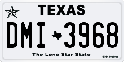 TX license plate DMI3968