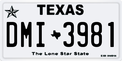 TX license plate DMI3981