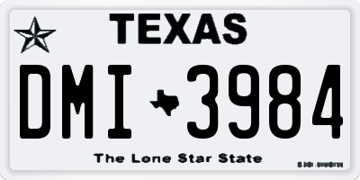 TX license plate DMI3984