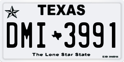 TX license plate DMI3991