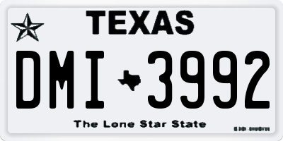 TX license plate DMI3992
