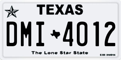 TX license plate DMI4012