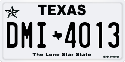 TX license plate DMI4013