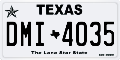 TX license plate DMI4035