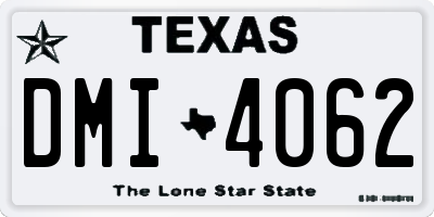 TX license plate DMI4062