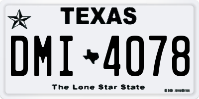 TX license plate DMI4078