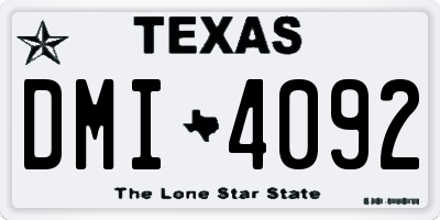 TX license plate DMI4092
