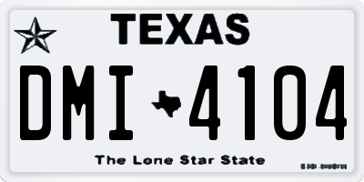 TX license plate DMI4104