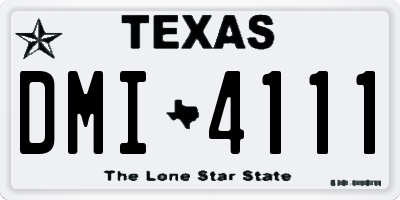 TX license plate DMI4111