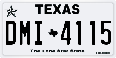 TX license plate DMI4115