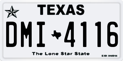 TX license plate DMI4116
