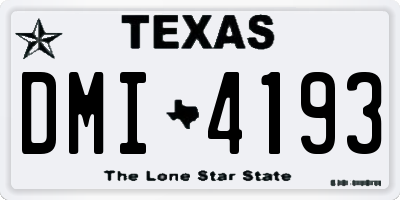 TX license plate DMI4193