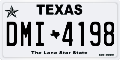 TX license plate DMI4198