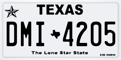 TX license plate DMI4205
