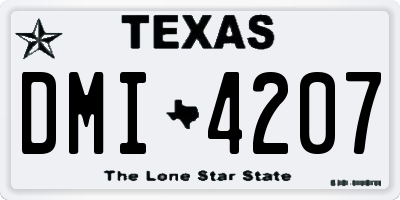 TX license plate DMI4207