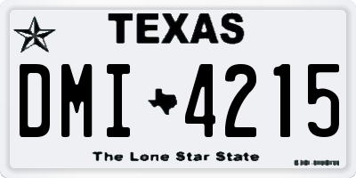 TX license plate DMI4215